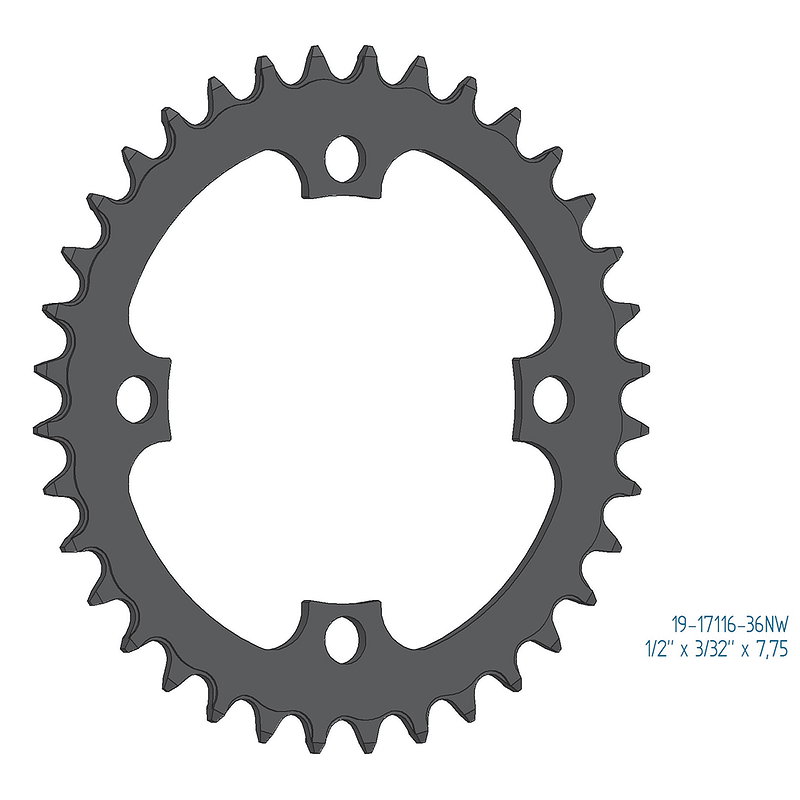 Esjot Kettenblatt für Bosch Gen 1, Gen 3 + Gen 4 Narrow Wide 1/2"x 3/32"+1/2"x11/128" 40 Zähne