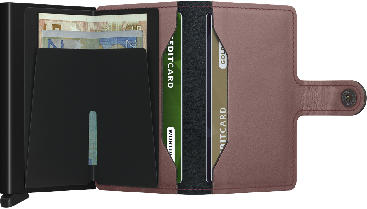 Secrid Miniwallet Matte Rose – geöffnet