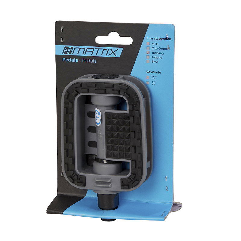 MATRIX Trekking-/Comfort-/City Pedal PE18 Anti Slip schwarz / grau EVP