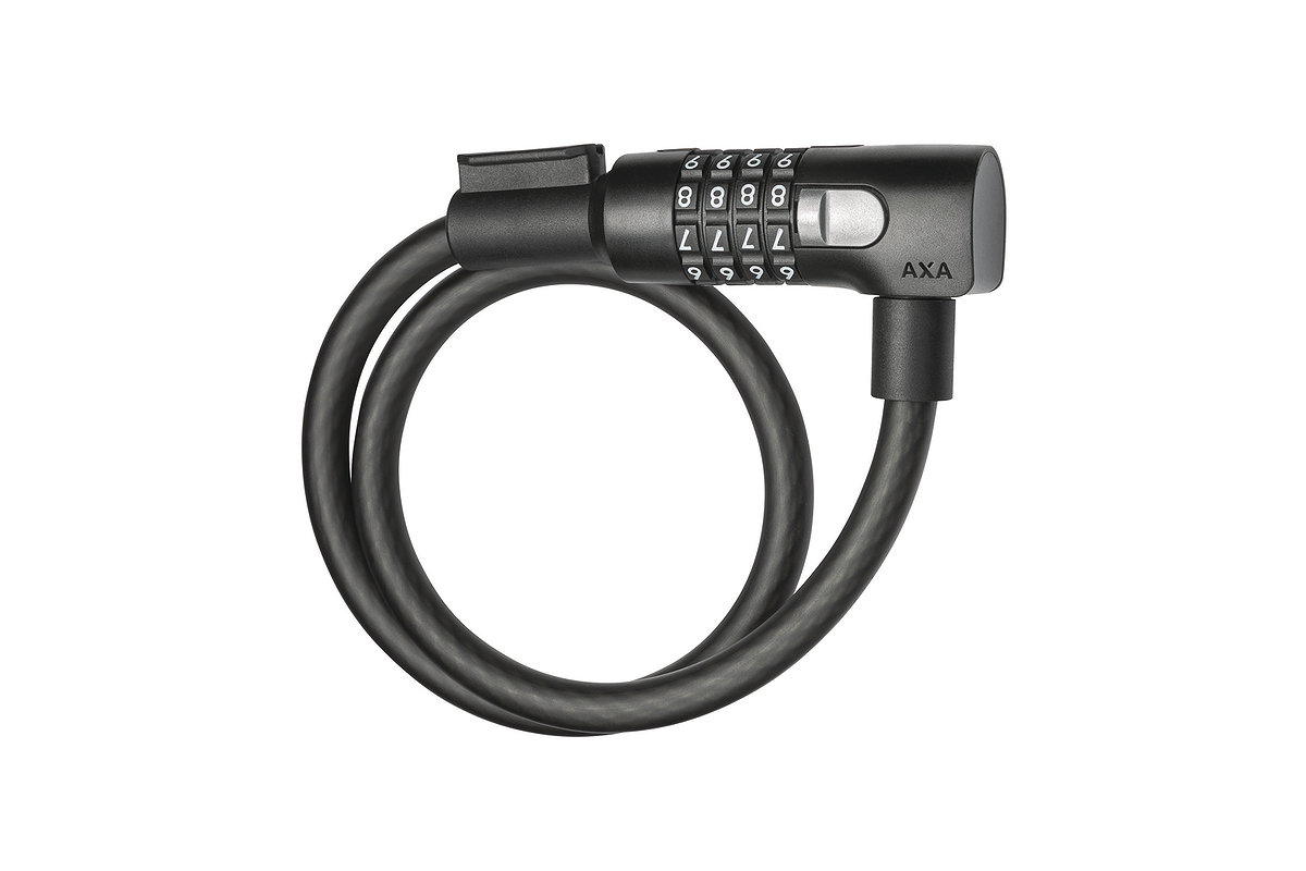 AXA Zahlen-Kabelschloss Resolute Code 12 mm mattschwarz 65 cm