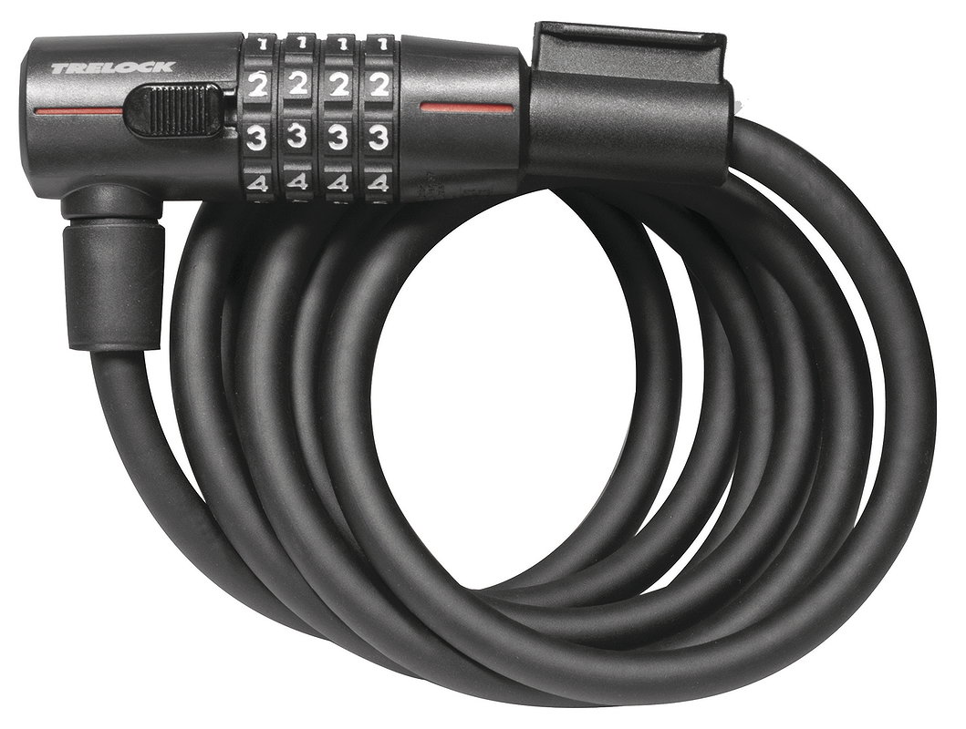 TRELOCK Zahlen-Spiralkabelschloss SK 312 Code 12 mm schwarz 180 cm