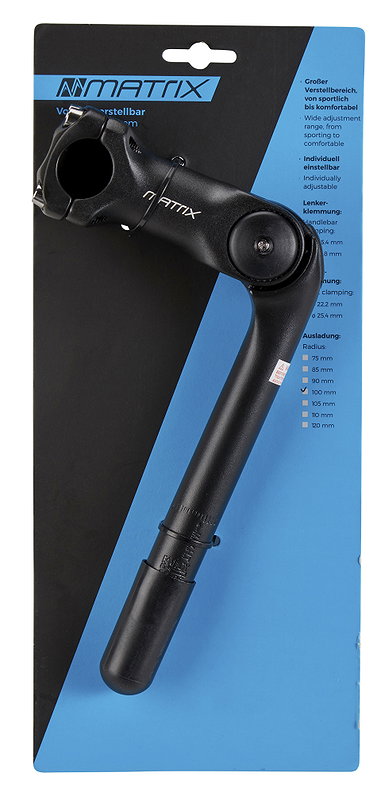 MATRIX Vorbau ST3 Alu 100 mm schwarz-matt 25,4 mm 22,2 mm 0- +60°