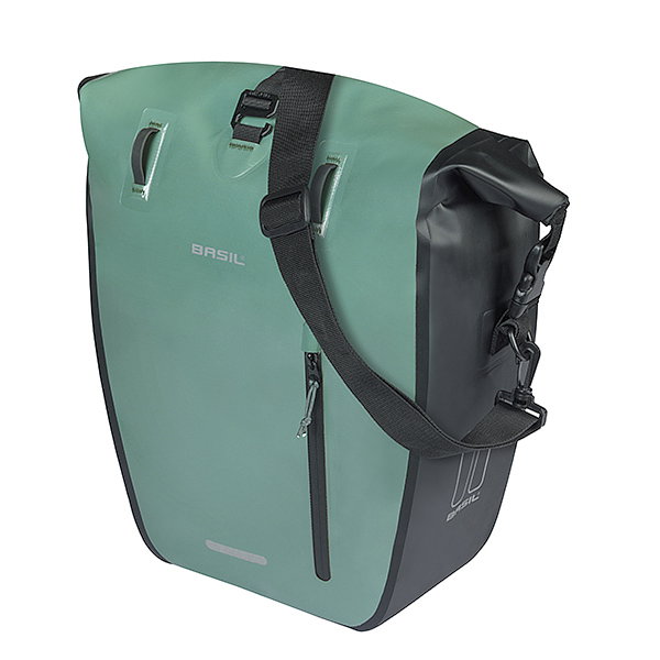 Basil Einzeltasche Rivo L silbergrün/schwarz