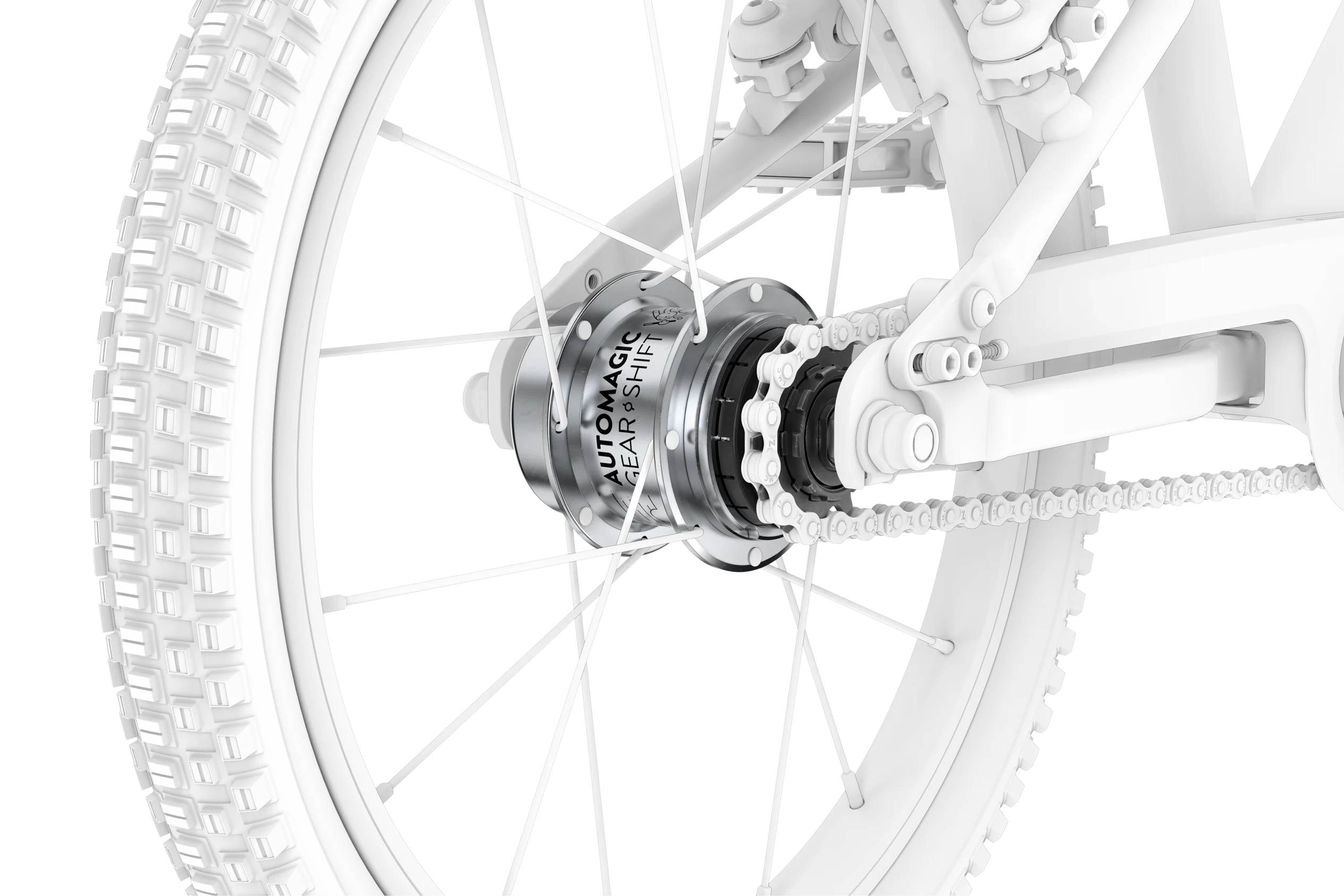 "Woom 3 Automatik Red KinderFahrrad mit Aluminiumrahmen und automatischer 2Gang