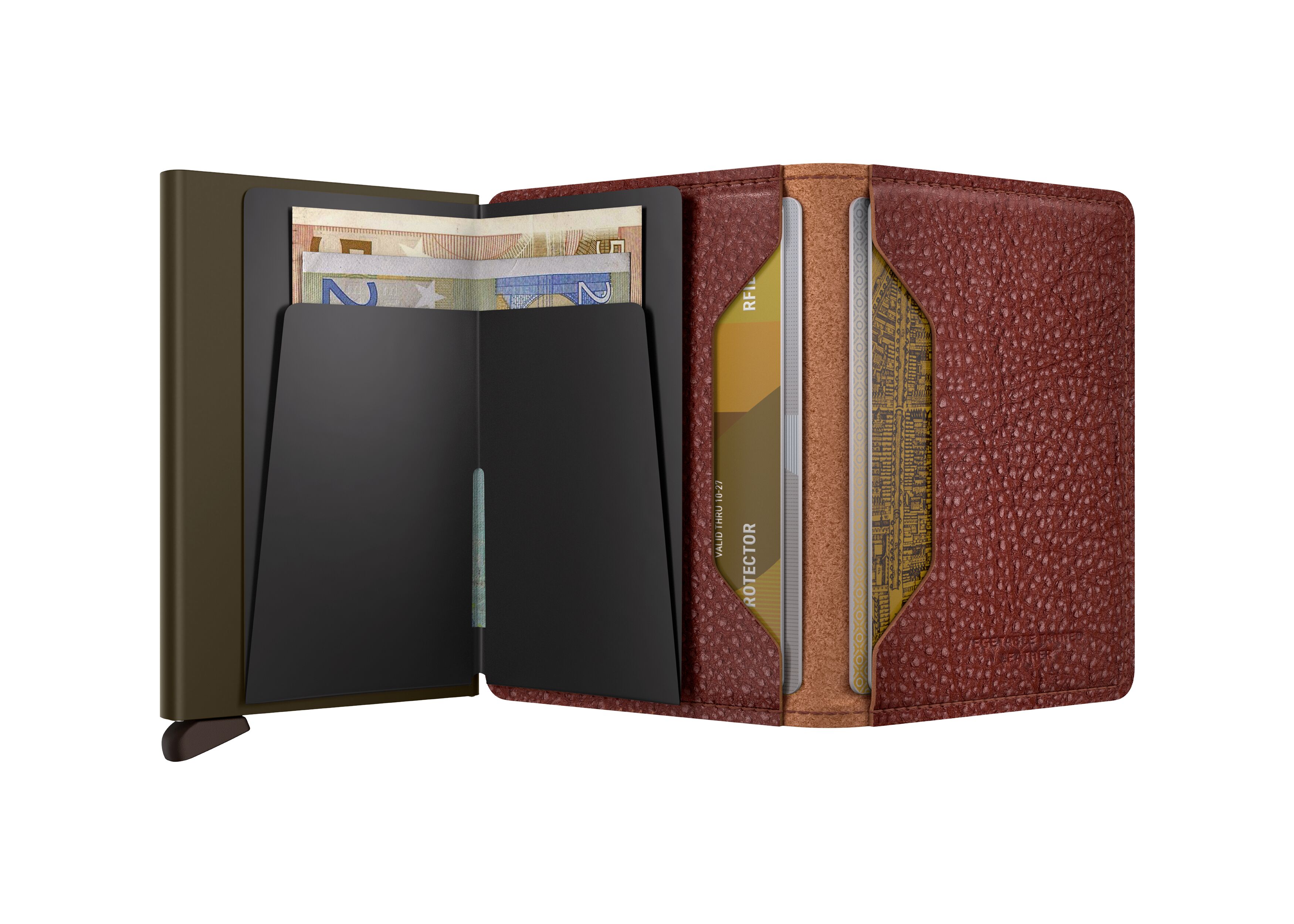 Secrid Slimwallet Vegetable Tanned Tuscan – geöffnet