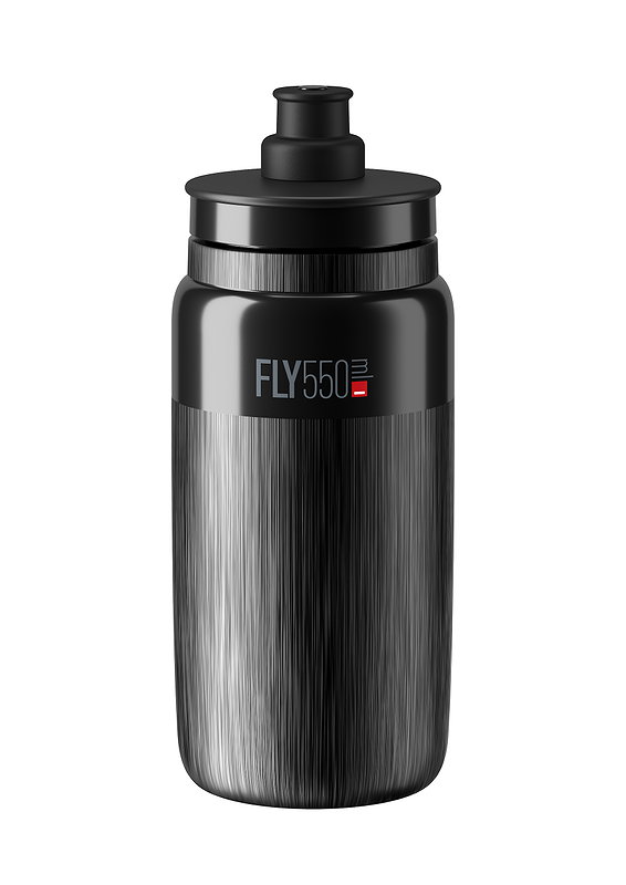 Elite Trinkflasche FLY Tex schwarz, graue Graphik 0,55 L
