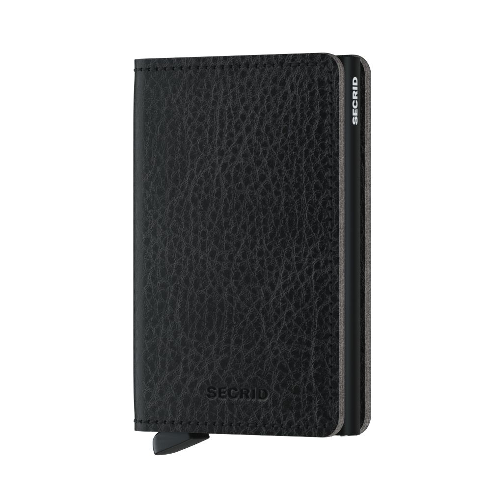 Secrid Slimwallet Vegetable Tanned Black-Black – Vorderansicht