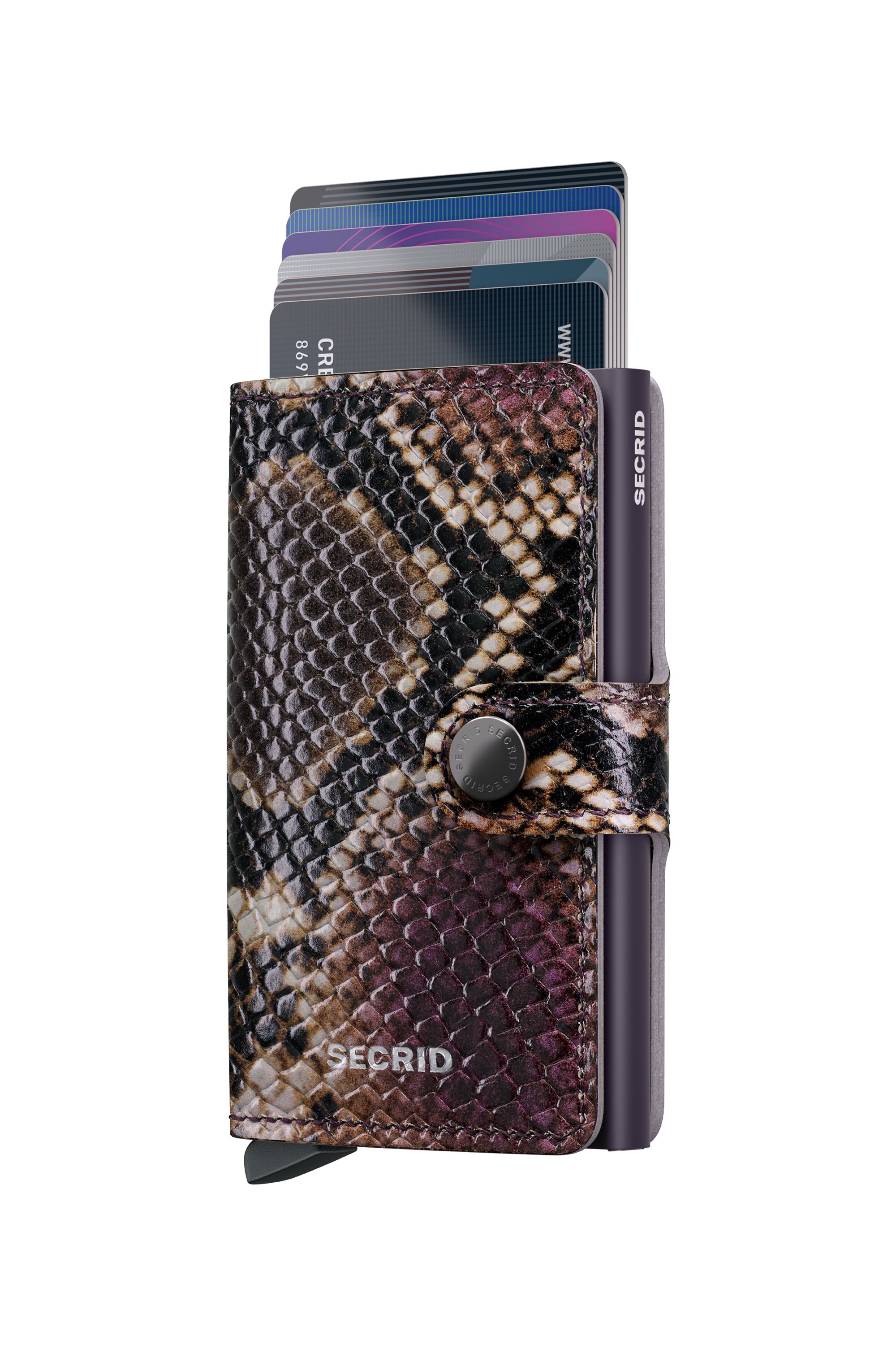 Secrid Miniwallet Serpent Purple – mit Karten