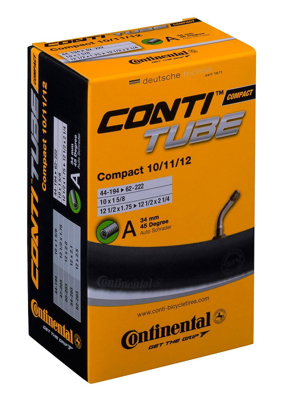 Continental Fahrradschlauch AV Ventil 45° 10"/11"/12" 34 mm 44-194/62-222