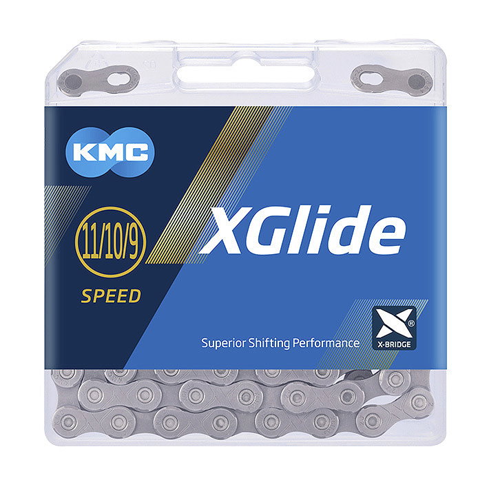 KMC Fahrrad Kette X-Glide 9/10/11-fach grau 118 Glieder, 1/2" x 11/128"