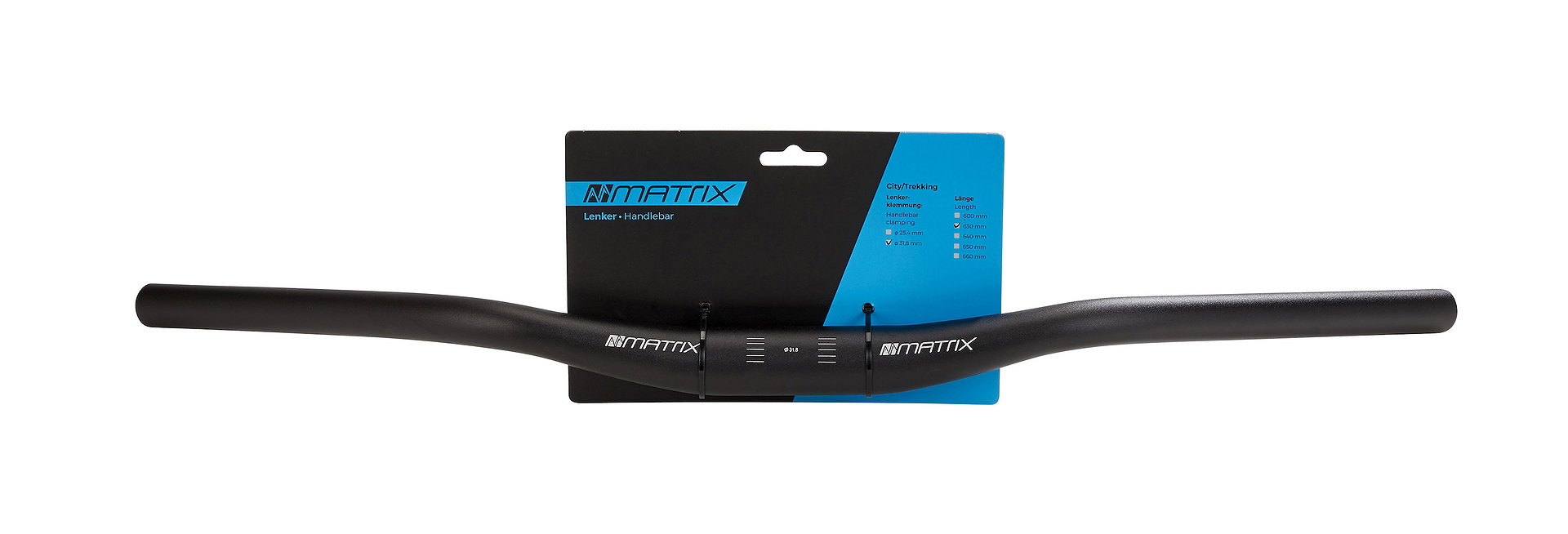 MATRIX City-/Trekking Lenkerbügel Noir 630 mm schwarz-matt 30° 7 mm 31,8 mm