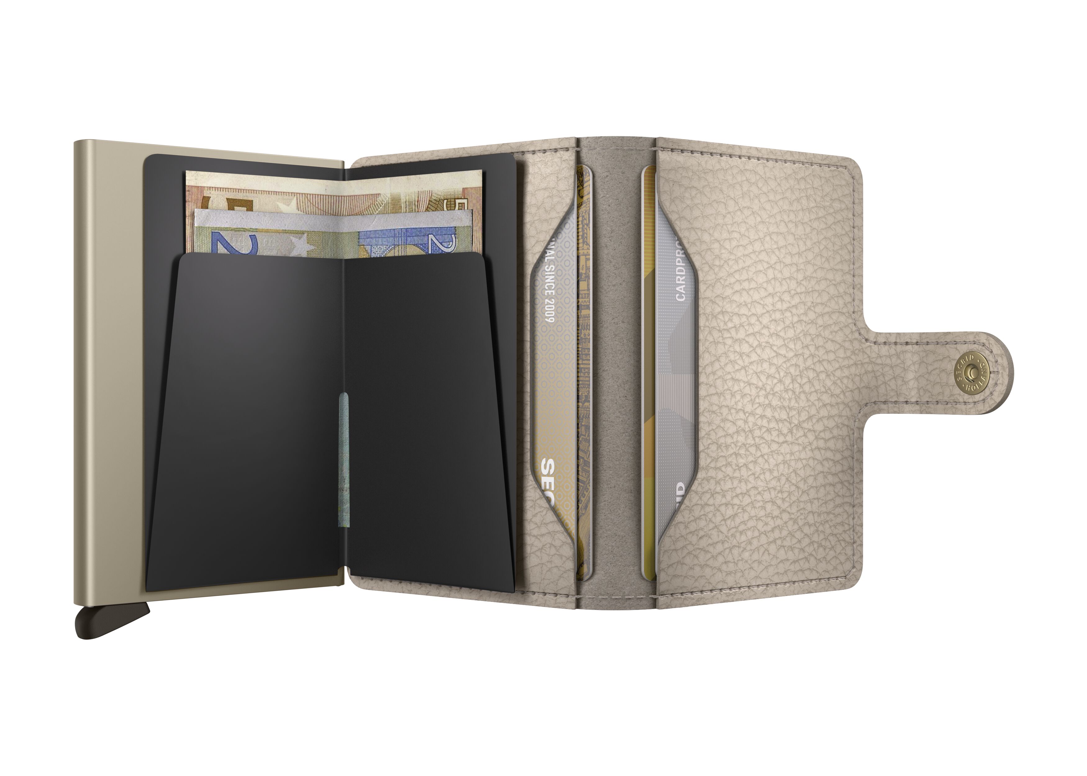 Secrid Miniwallet Pebble Latte – geöffnet