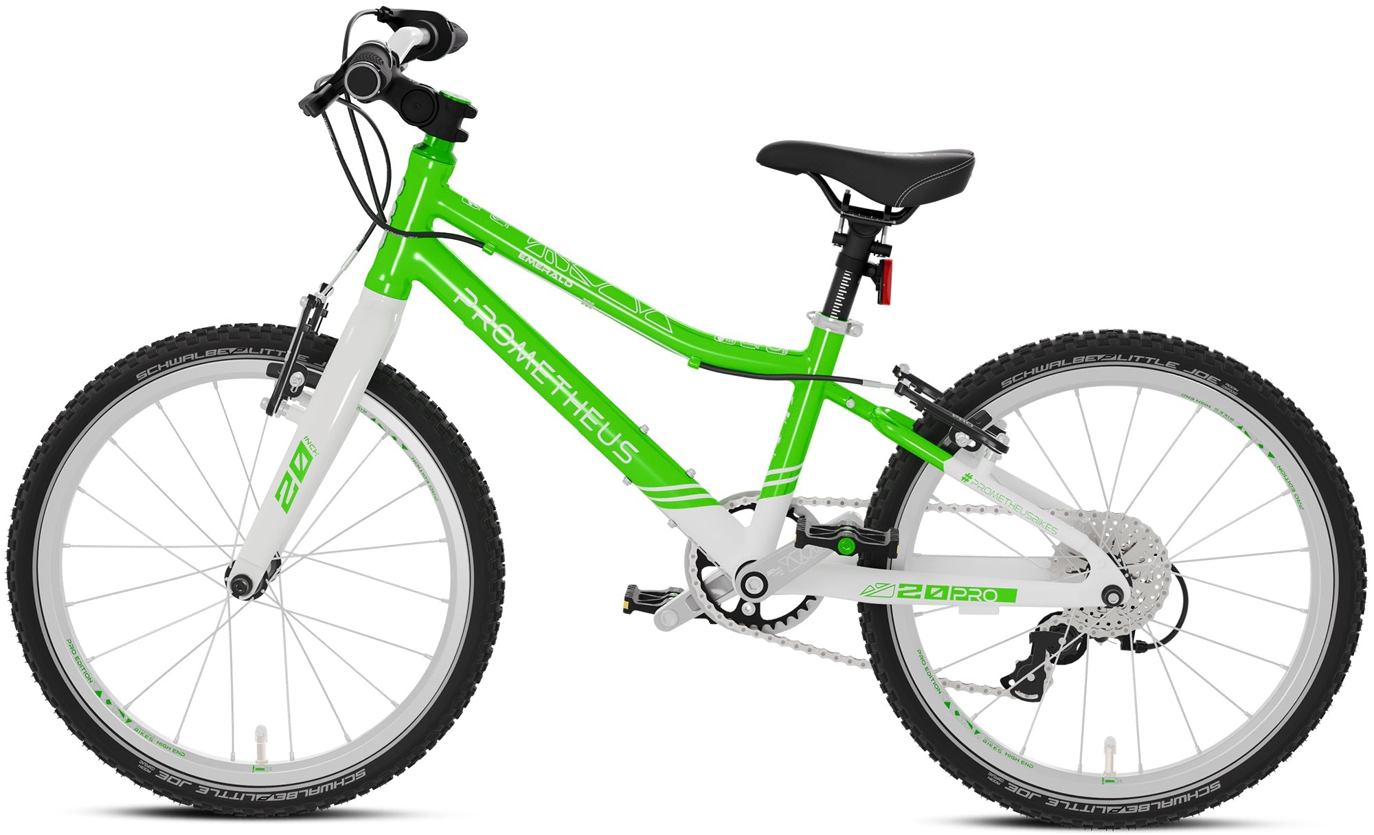 Prometheus PRO 20 Zoll Kinderfahrrad Grün/Weiß (Emerald) – Detail 2