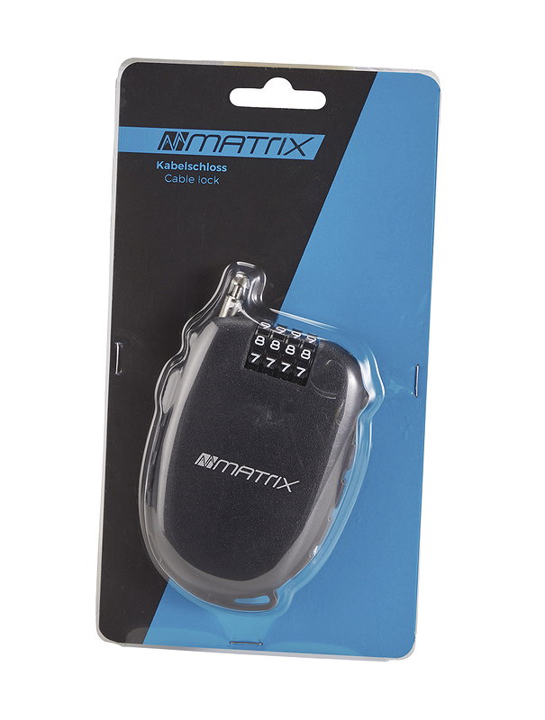 MATRIX Zahlen-Kabelschloss aufrollbar KAZ 900 2,4 mm schwarz 90 cm EVP