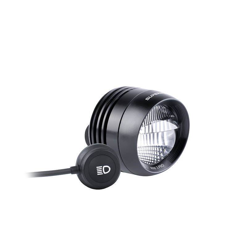 Supernova E-Bike LED Scheinwerfer Mini 3 Pro  schwarz 125 Lux, 500 Lumen mit Fernlichtfunktion