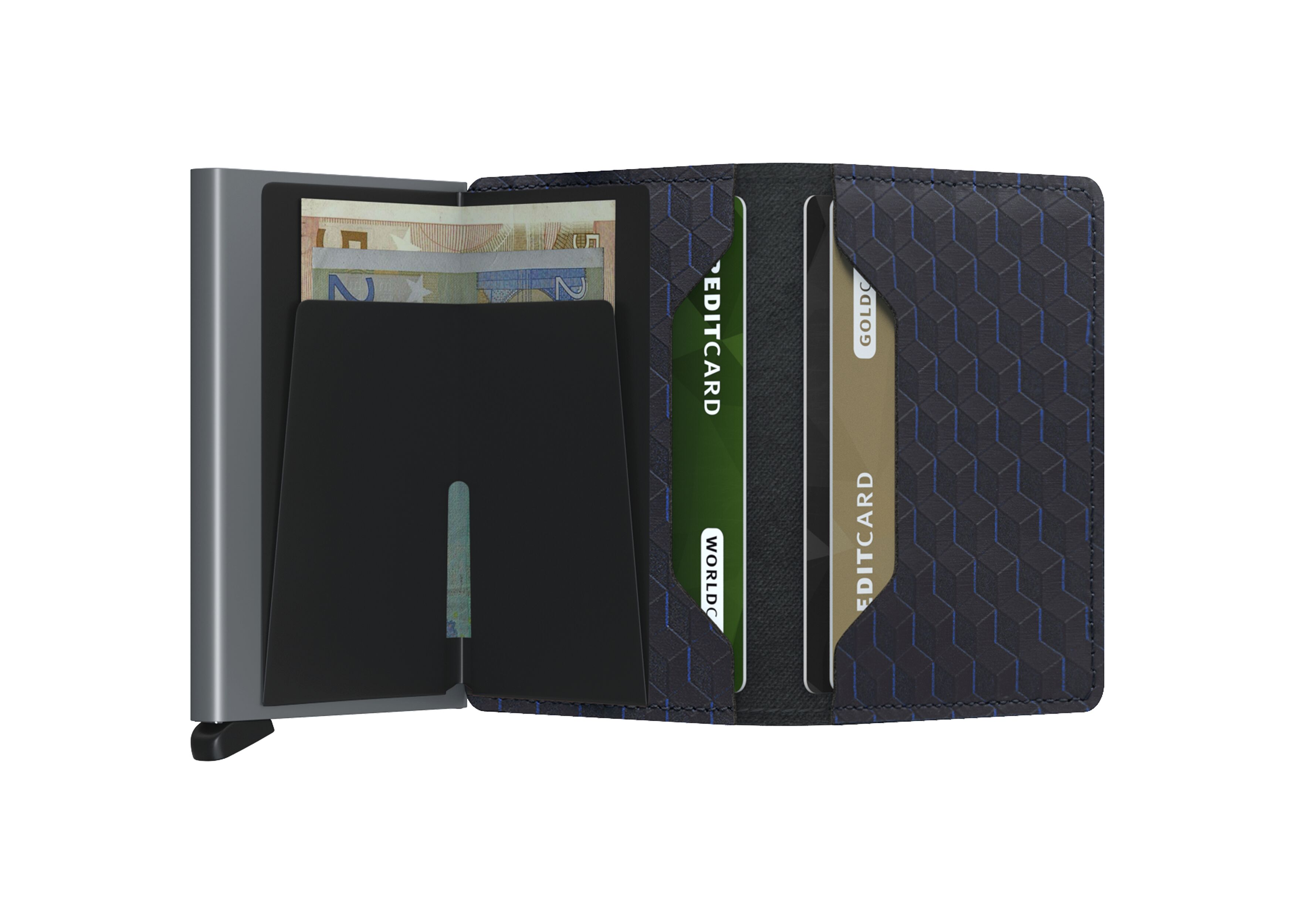Secrid Slimwallet Optical Black-Titanium – geöffnet