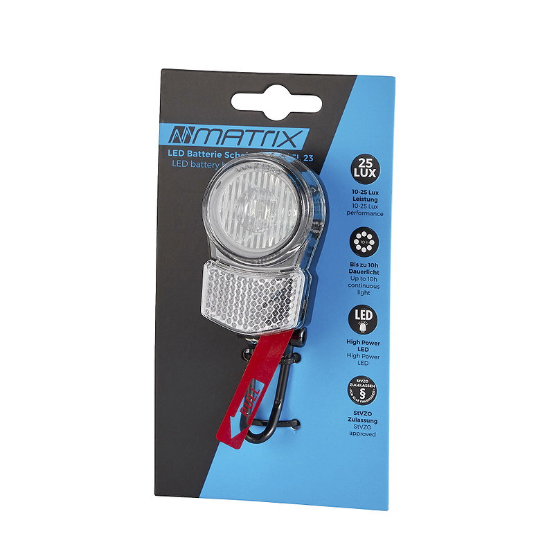 MATRIX Batterie LED-Scheinwerfer 25 LUX BFL 23 Batterie schwarz  SB-Verpackung