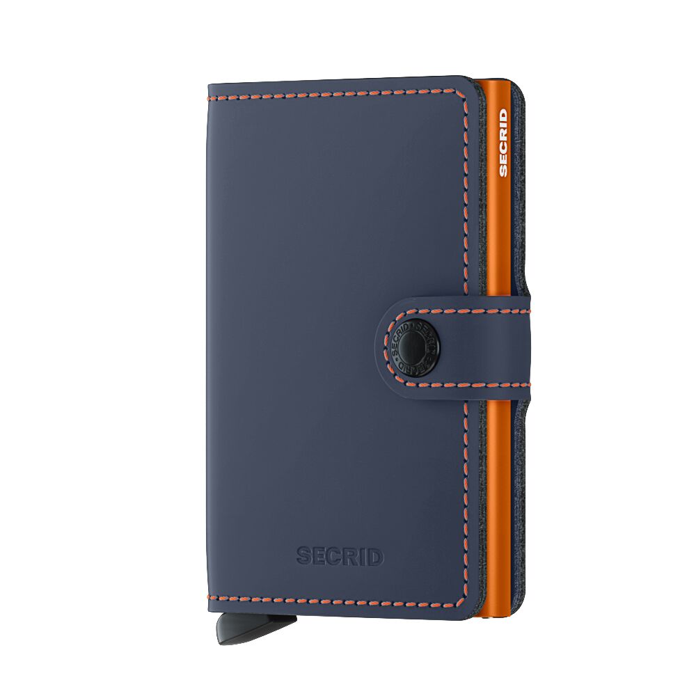 Secrid Miniwallet Matte Nightblue & Orange – Vorderansicht