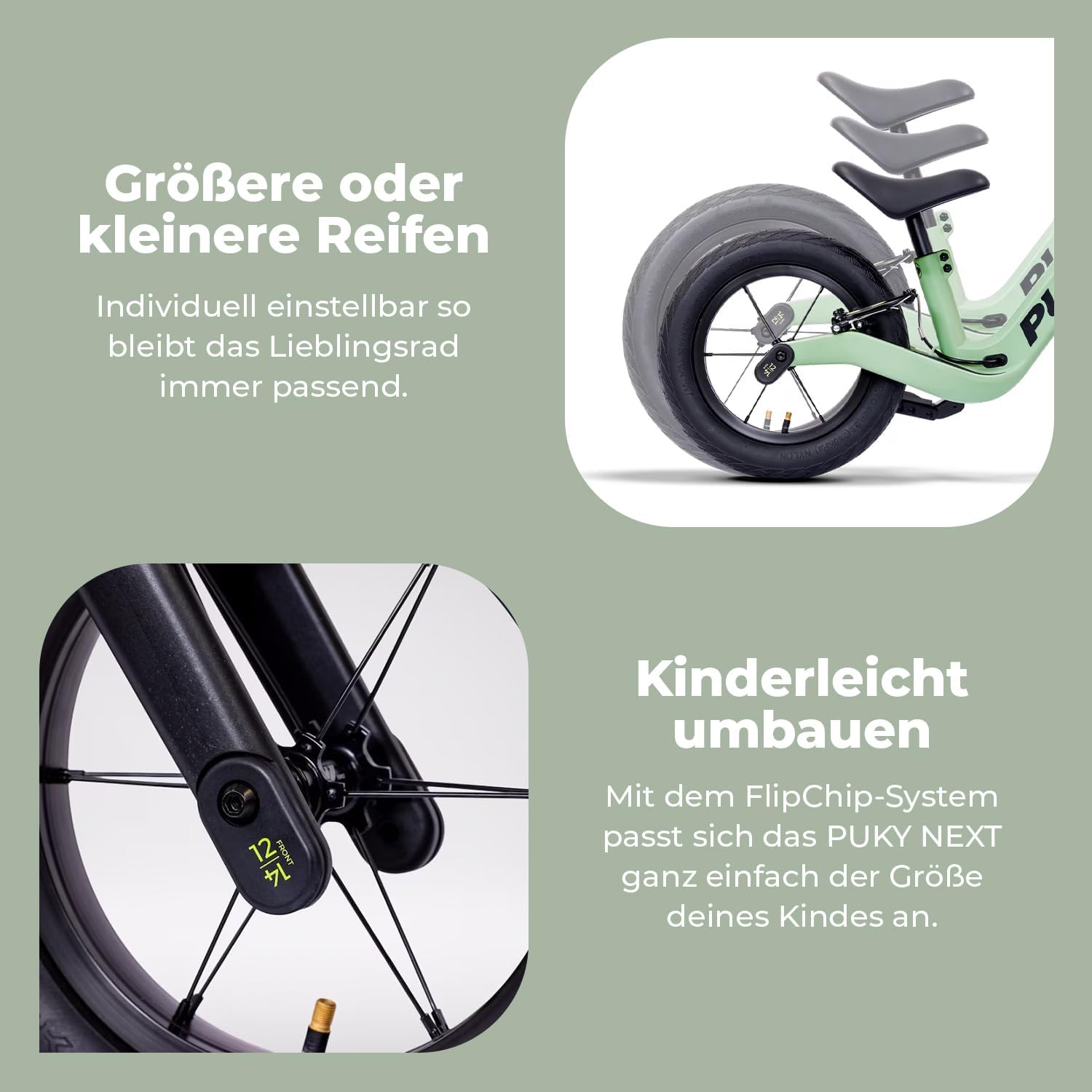 PUKY NEXT 12-14 Bundel Green/Black Laufrad 4149 2028