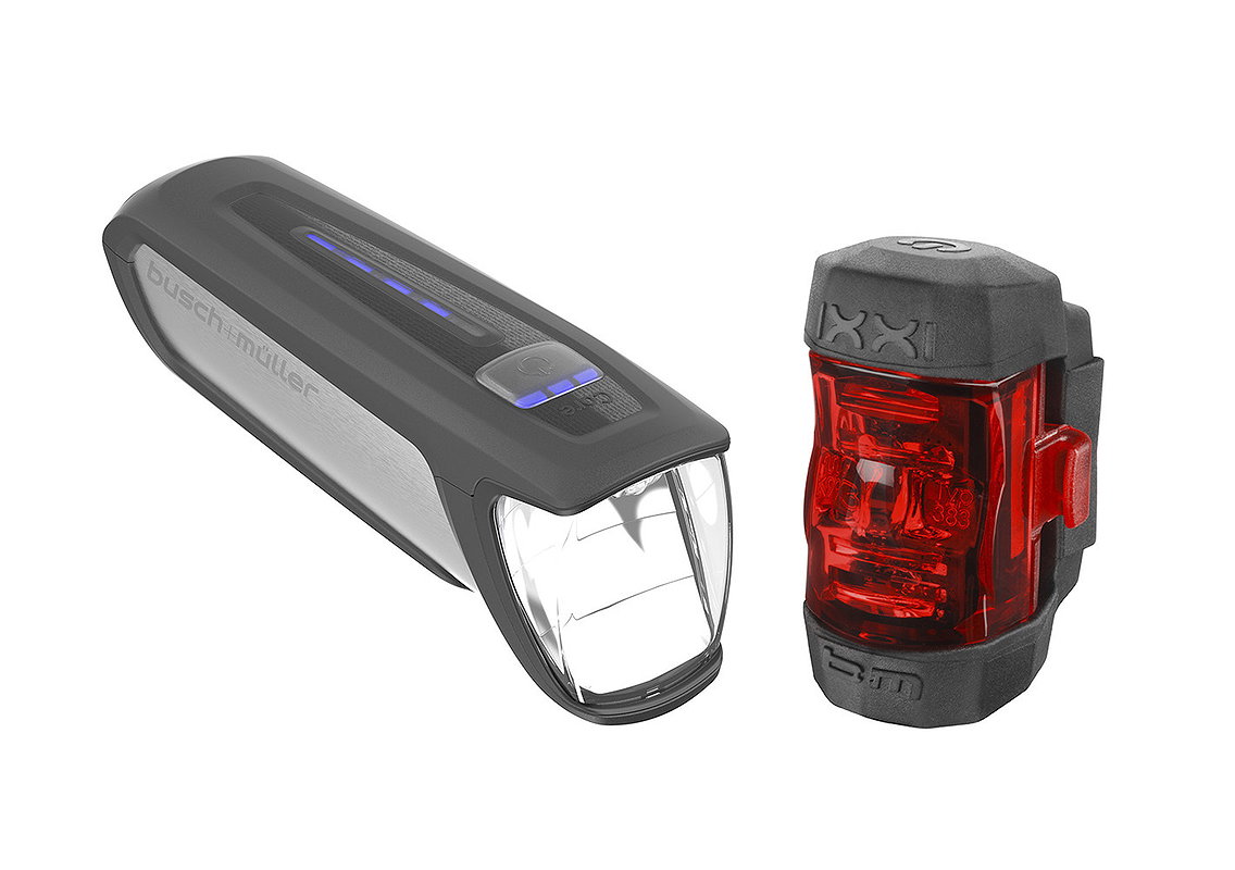 B&M LED Akkuleuchten Set 70 LUX IXON Core 2 + IXXI