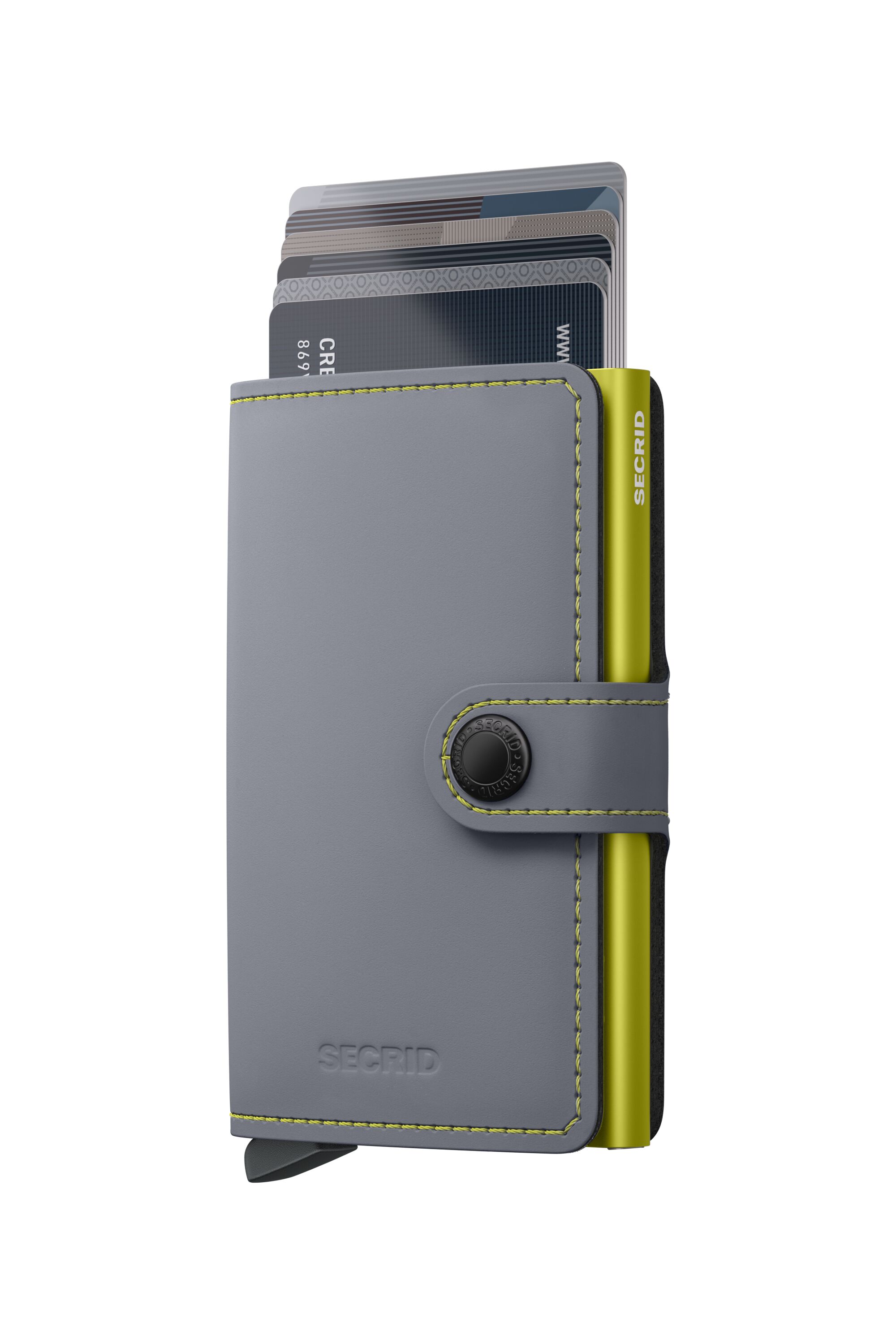 Secrid Miniwallet Matte Grey & Lime – mit Karten