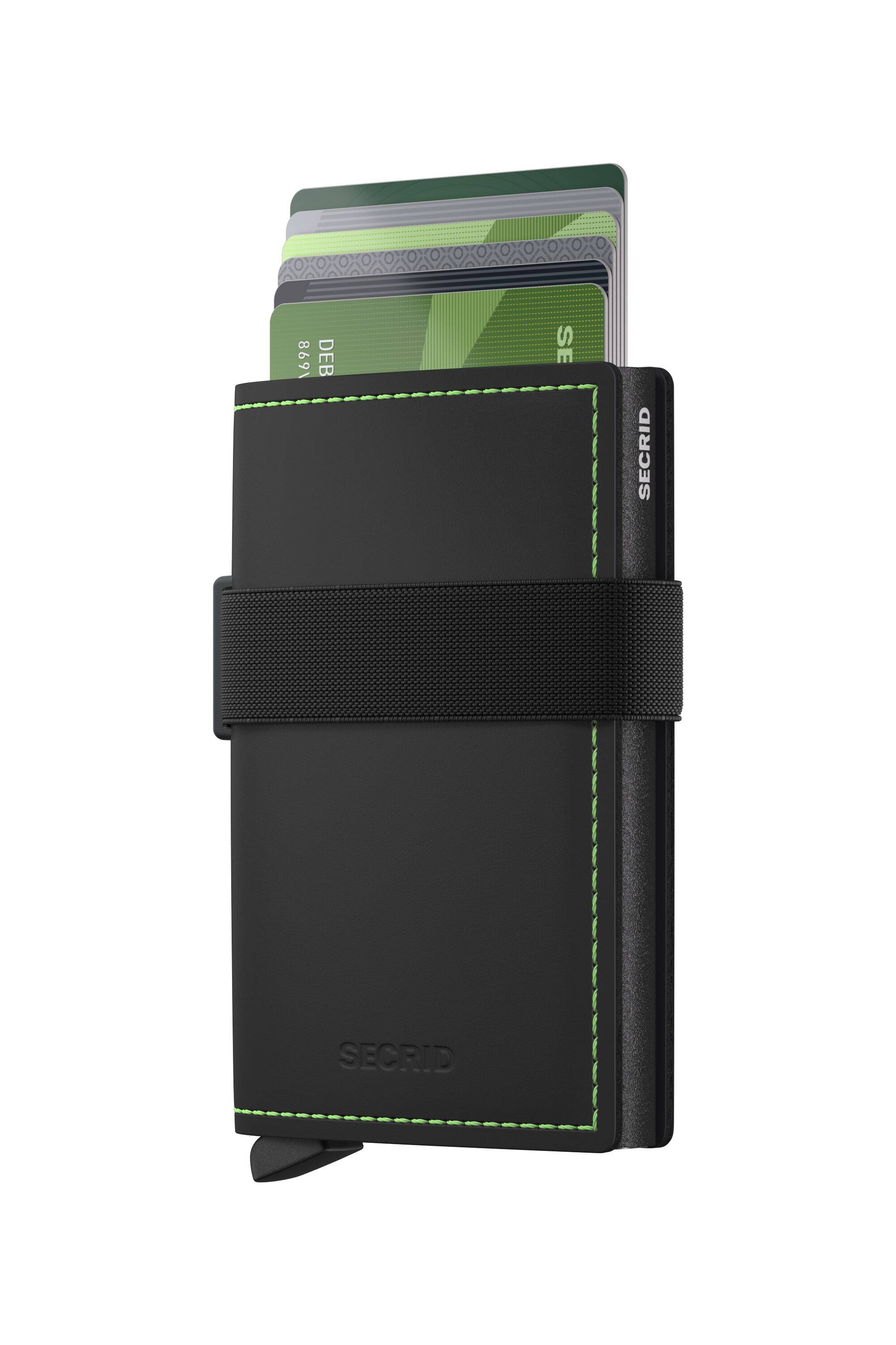 Secrid Bandwallet Matte Black & Green – mit Karten