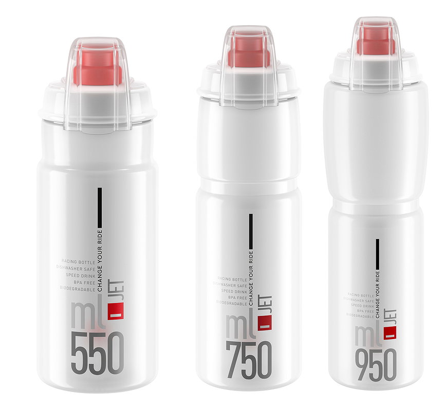 Elite Trinkflasche JET Plus klar, rote Graphik 0,55 L