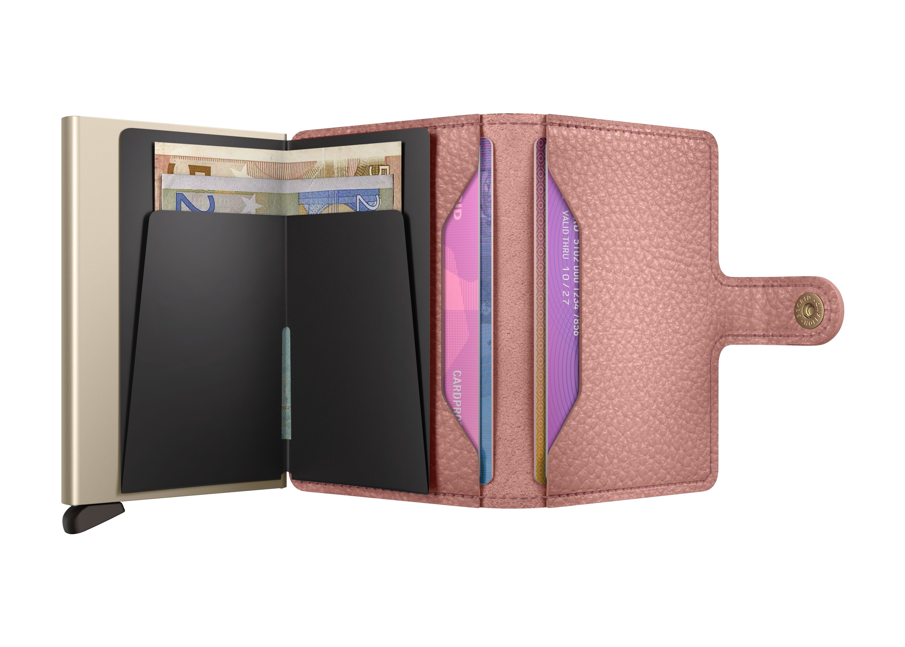 Secrid Miniwallet Pebble Rose – geöffnet
