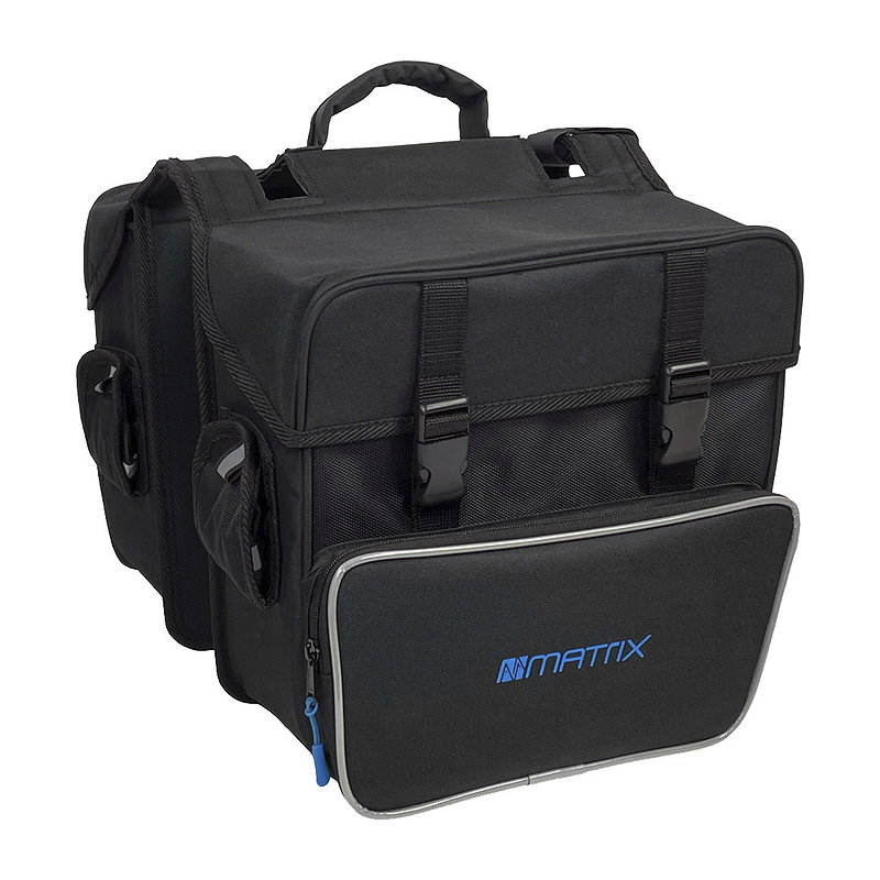 MATRIX Doppelpacktasche schwarz mit blauem Matrix-Logo
