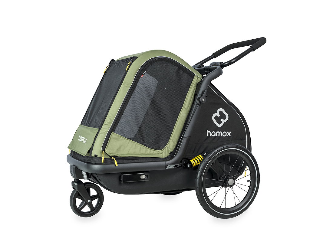 HAMAX Hundeanhaenger Pluto Medium gruen/schwarz