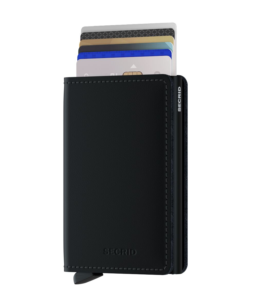 Secrid Slimwallet Matte Black – mit Karten