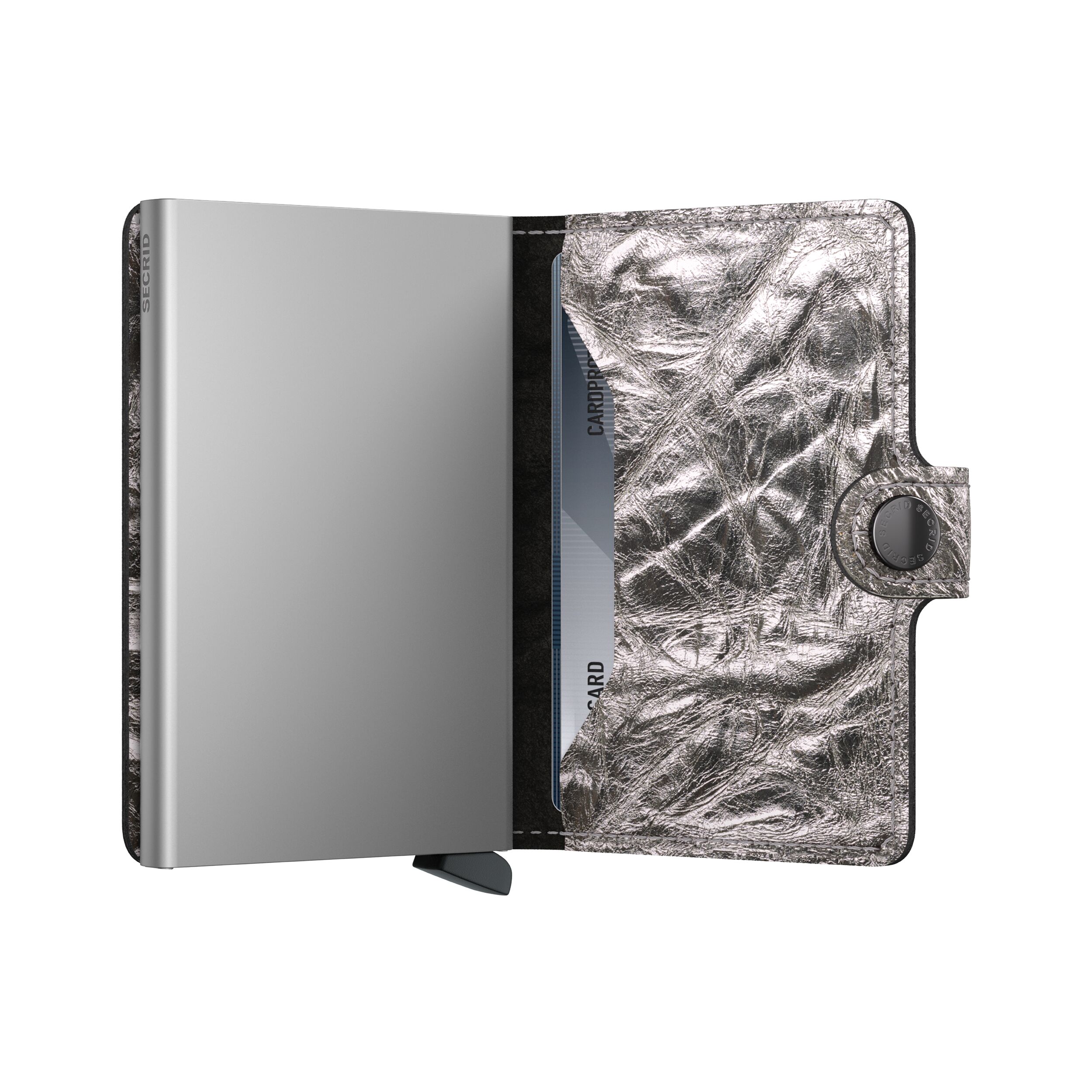 Secrid Miniwallet Crunch Silver – Schrägansicht