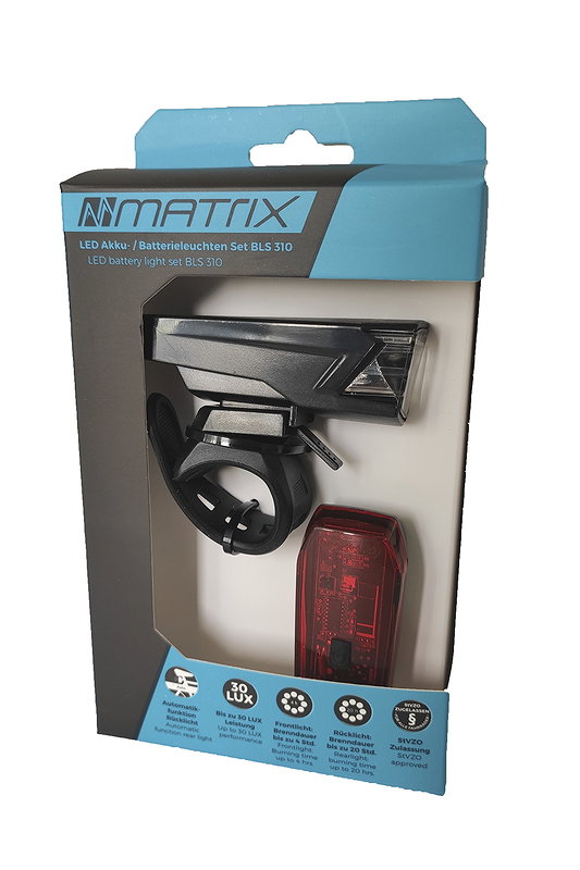 MATRIX LED Akku-/Batterieleuchten-Set 30 LUX BLS 310 schwarz