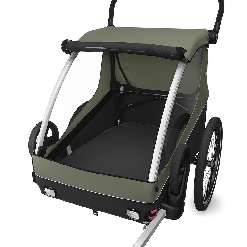 Thule Kinderanhaenger Courier Transportanhaenger Hundeanhaenger 1-2 Sitzer vintage green