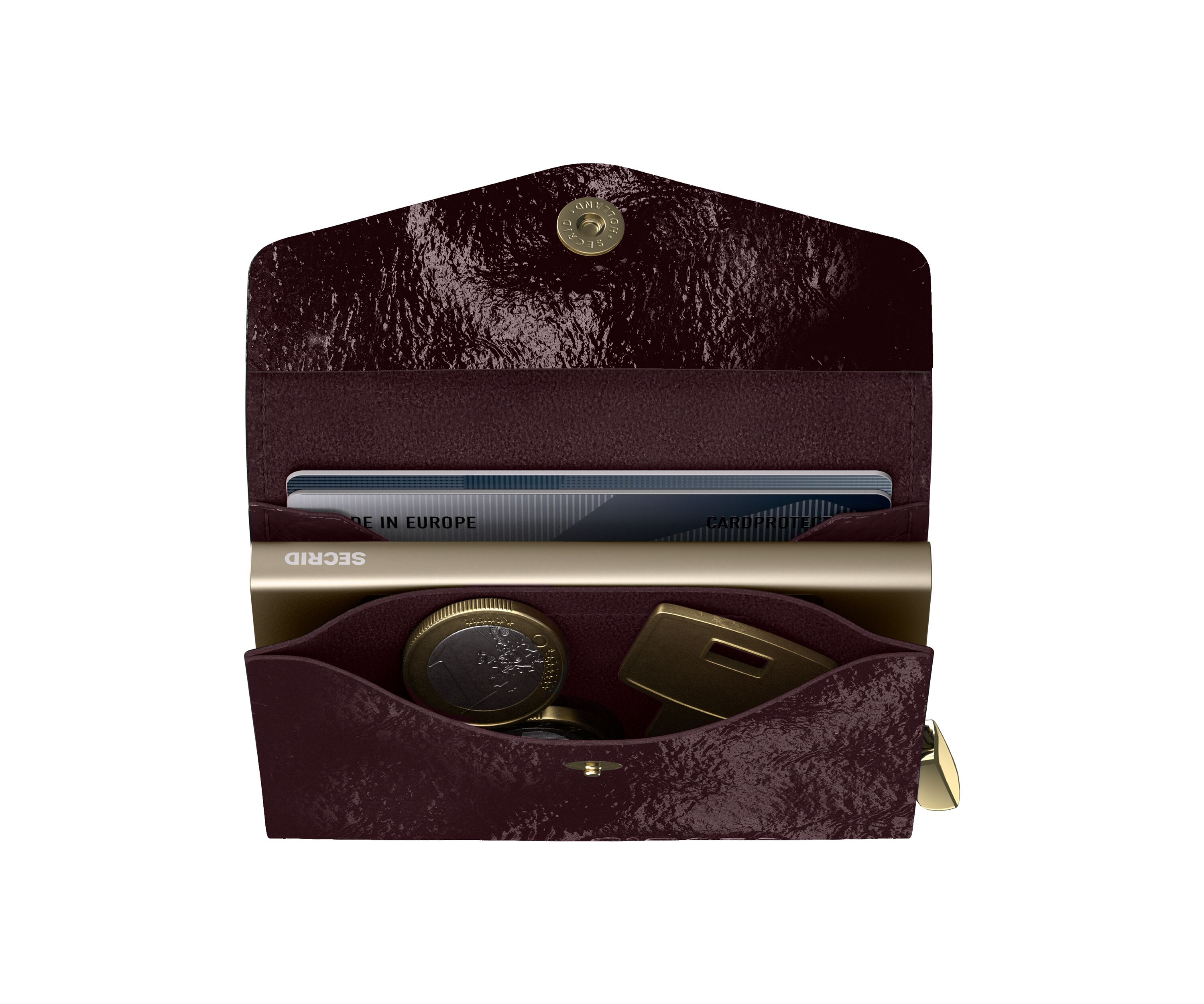Secrid Envelope Naplak Plum+ – Schrägansicht