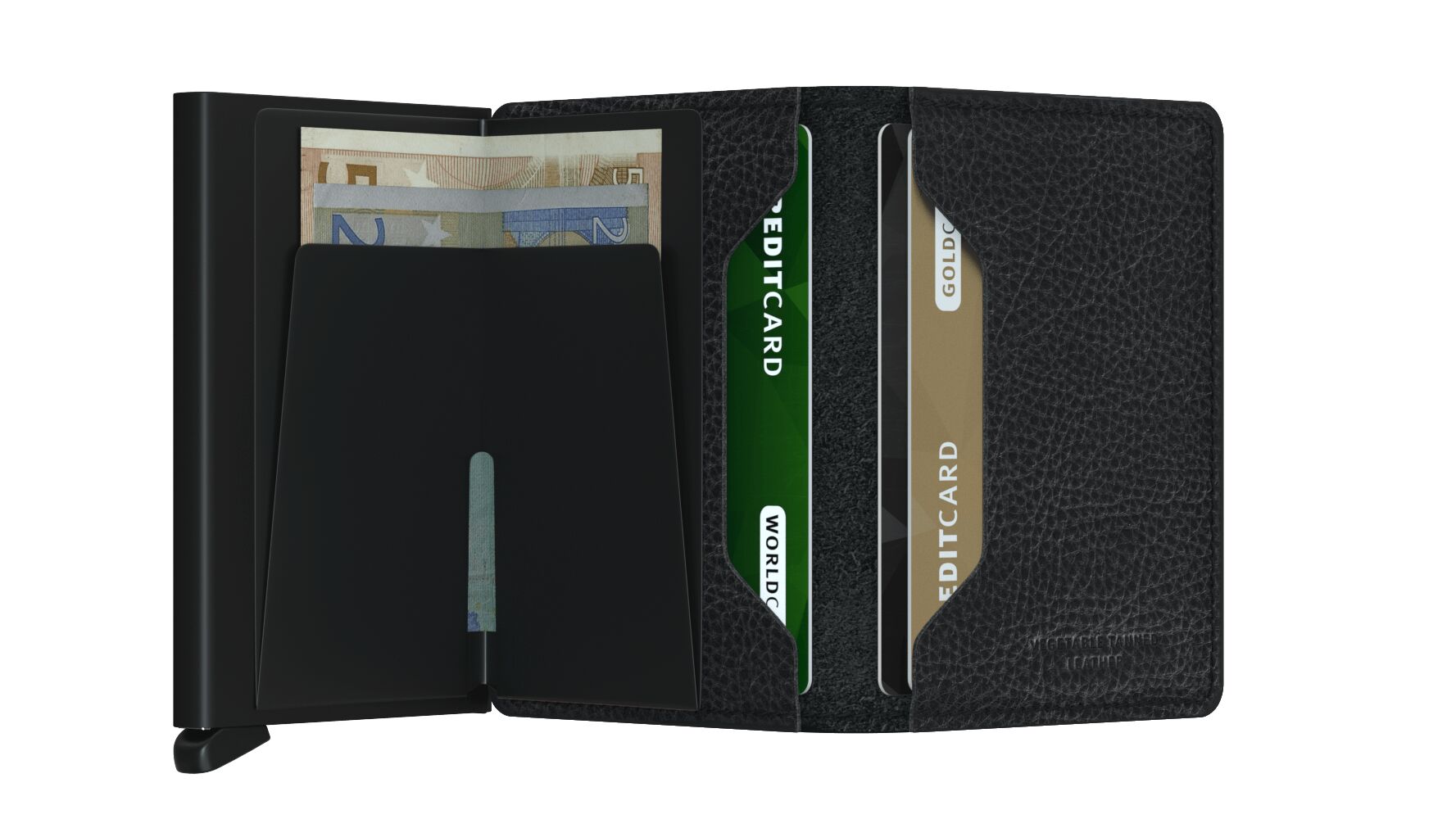 Secrid Slimwallet Vegetable Tanned Black-Black – geöffnet
