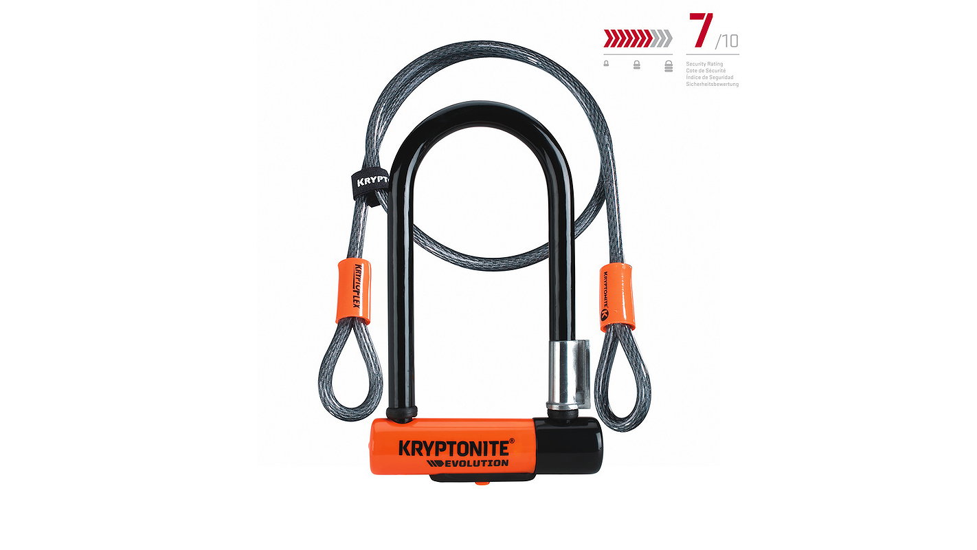KRYPTONITE Bügelschloss Evolution Mini-7 + Kryptoflex 13 mm orange 178 mm