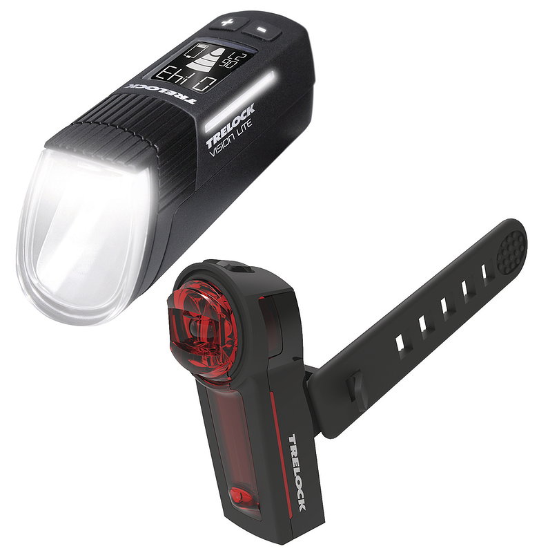 TRELOCK LED Akkuleuchten Set 80 LUX LS 660+LS 740 schwarz