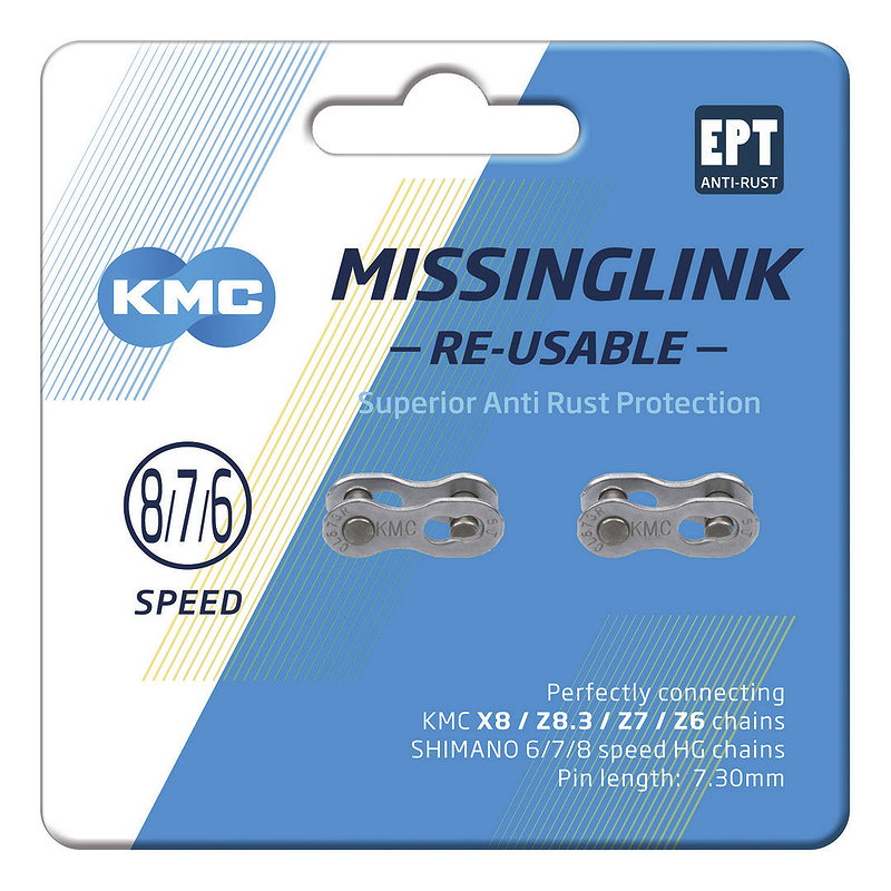 KMC Kettenverschlussglied MissingLink EPT 6/7/8-fach (7,3 mm) silber 1/2" x 3/32"