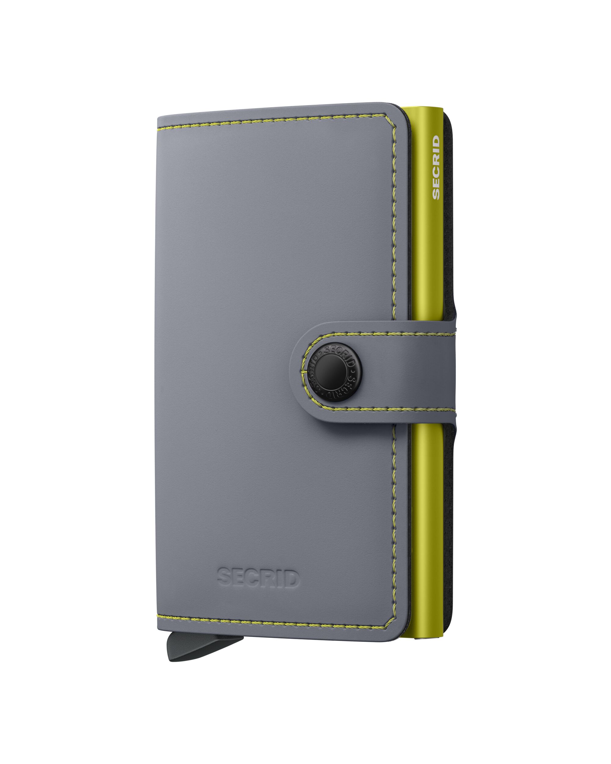Secrid Miniwallet Matte Grey & Lime – Vorderansicht