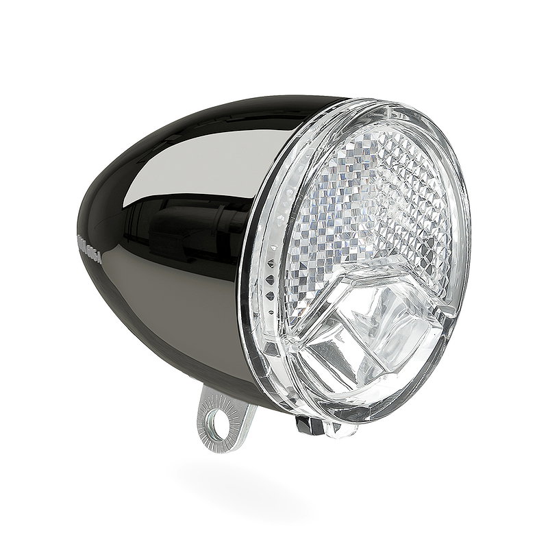 AXA Dynamo-LED-Scheinwerfer 606 Steady /Auto dark chrome 15 Lux  SB-Karte