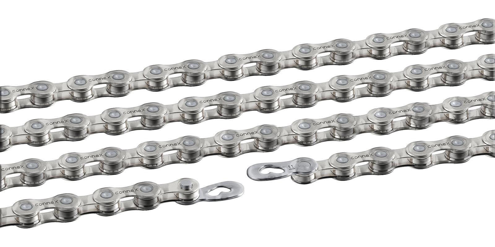 Connex Fahrrad Kette 11 Wax 11-fach silber 126 Glieder, 1/2" x 11/128"