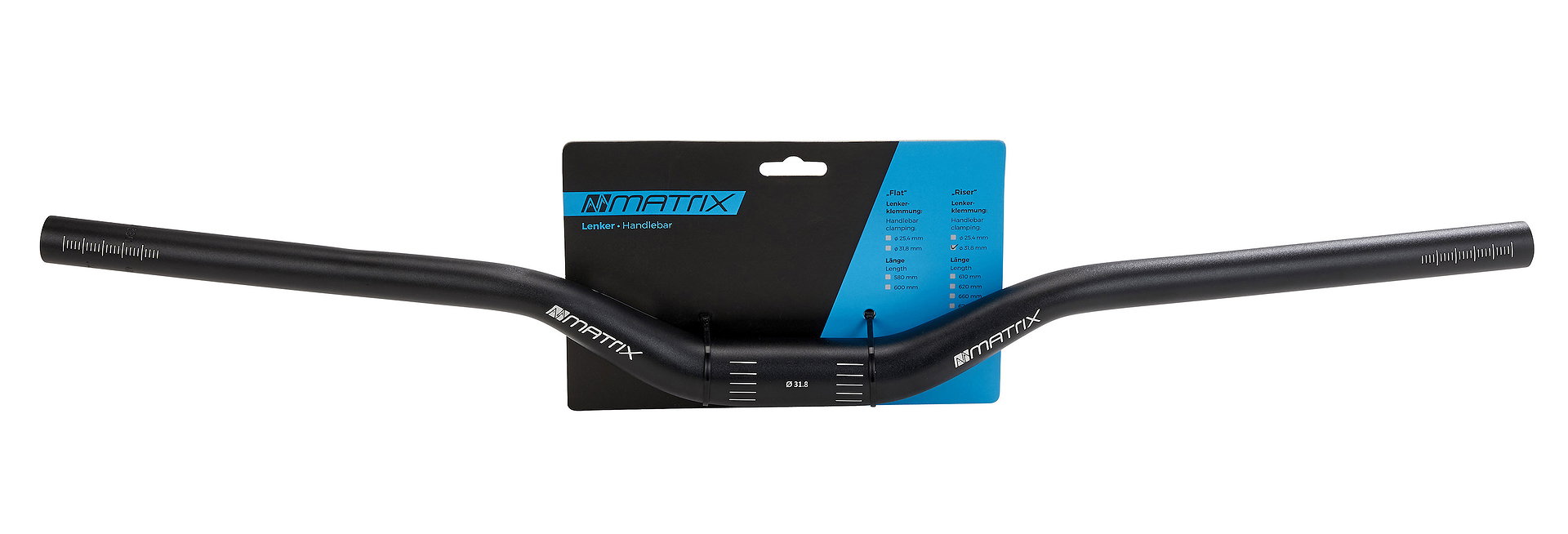 MATRIX MTB Lenker Riser HB4 680 mm schwarz-matt 9° 45 mm 31,8 mm
