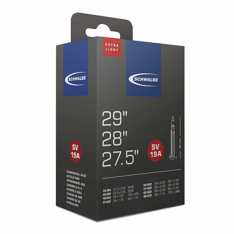 Schwalbe Fahrradschlauch Extra Light Nr.19AExtra Light 27,5/"28"/29" SV40mm 40/62-584/6