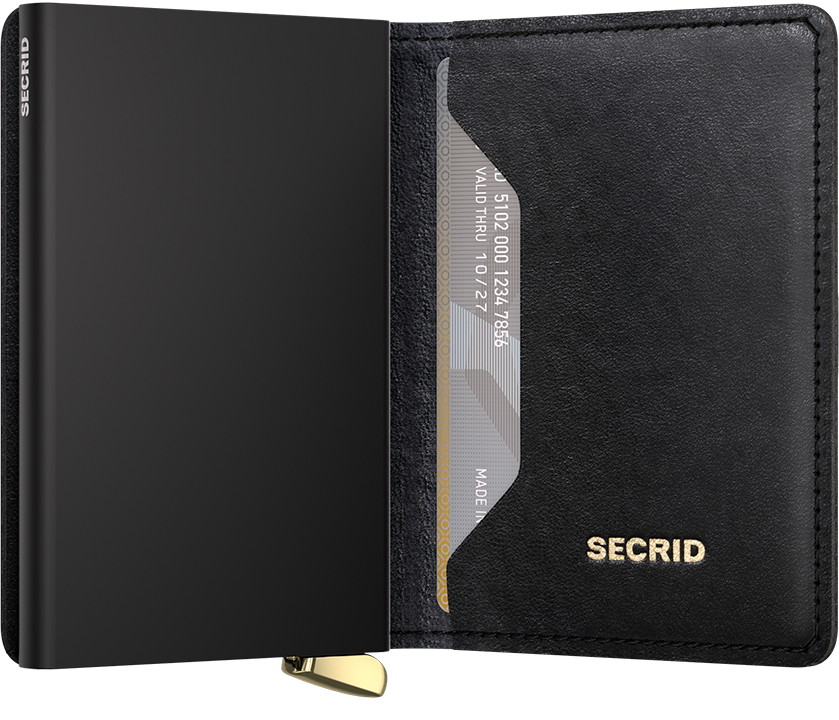 Secrid Slimwallet Emboss Diamond Black+ – mit Karten