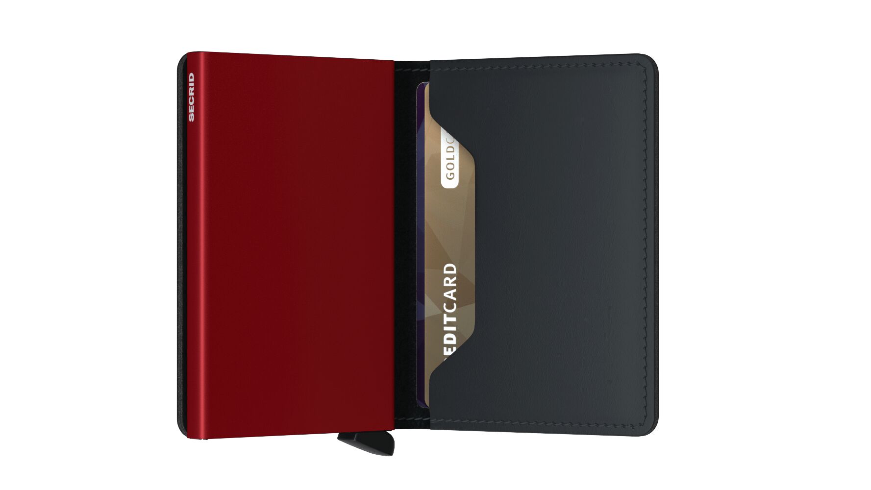 Secrid Slimwallet Matte Black & Red – Schrägansicht