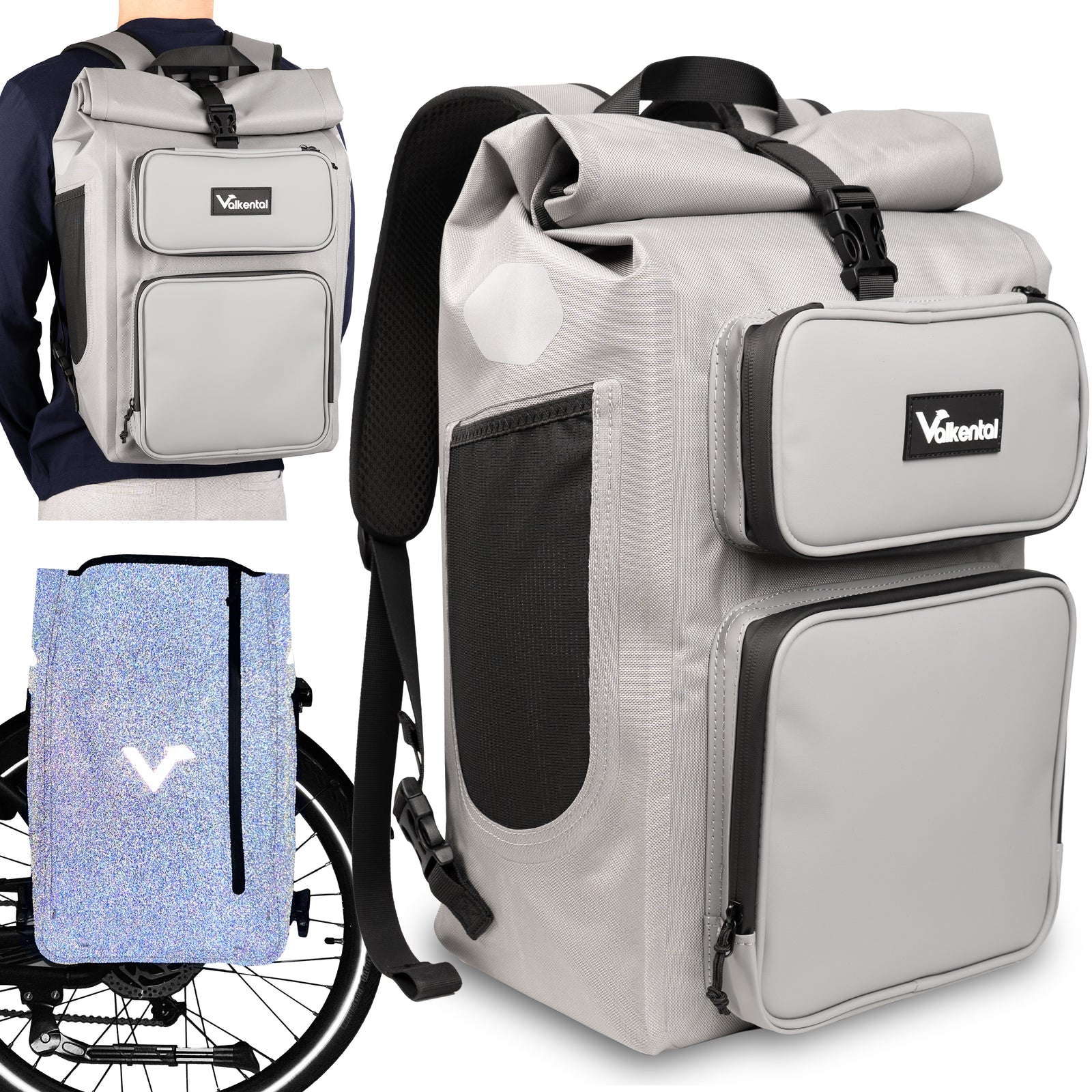 UrbanX 2.0 - 2in1 Fahrradtasche & Rucksack für die Stadt – Grey Reflective