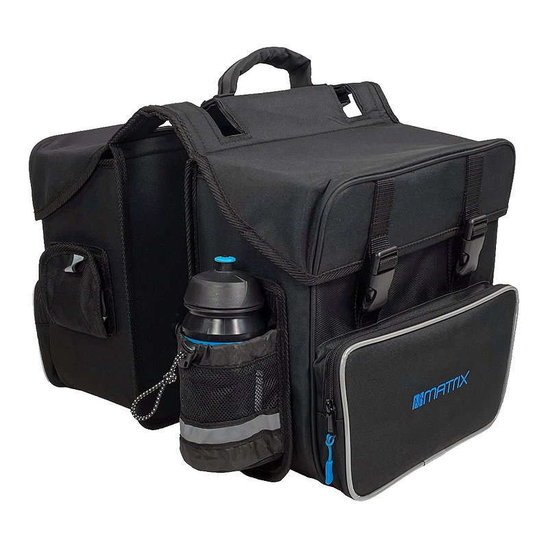 MATRIX Doppelpacktasche schwarz mit blauem Matrix-Logo