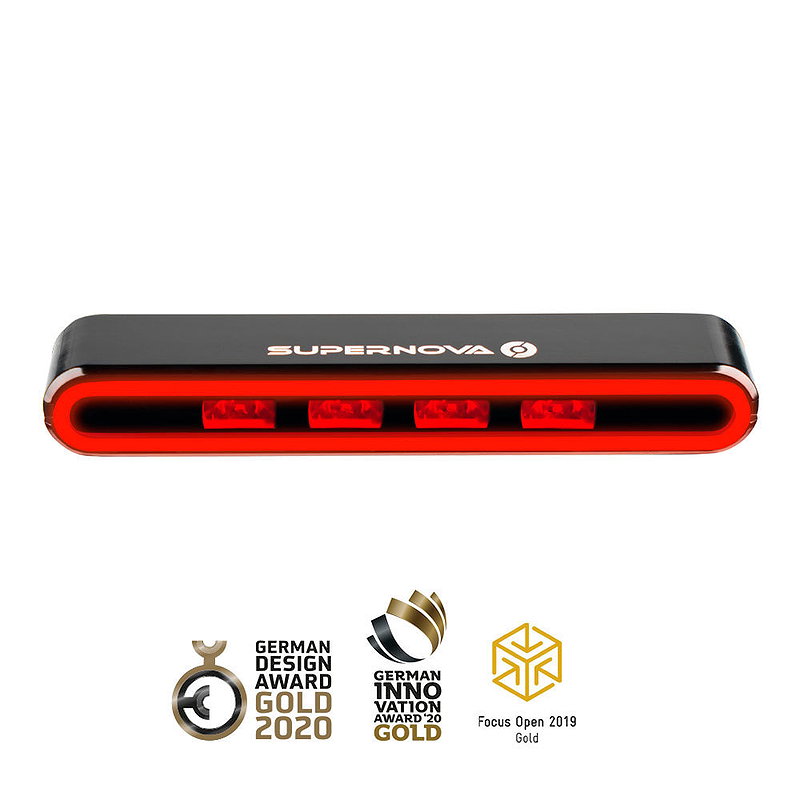 Supernova E-Bike Rücklicht M99 Tail Light TL2 Pro 50 mm Bolzenabstand 12 Volt (integr. Bremslicht)
