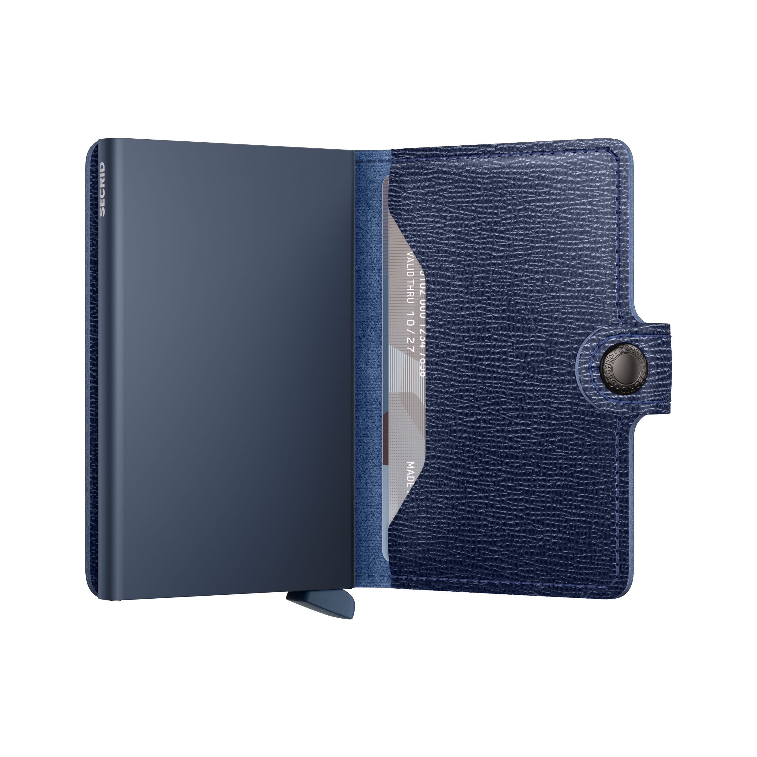 Secrid Miniwallet Crisple Navy – Schrägansicht